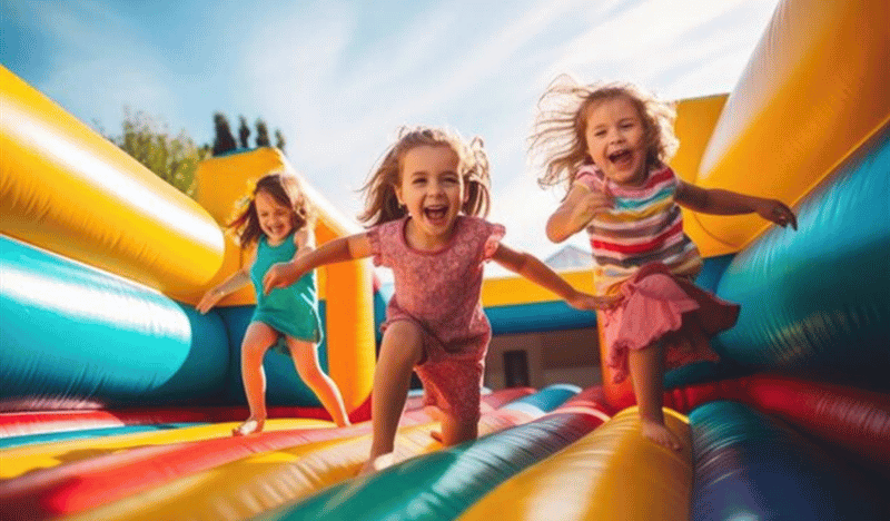 Photo of kids on a bouncy castle